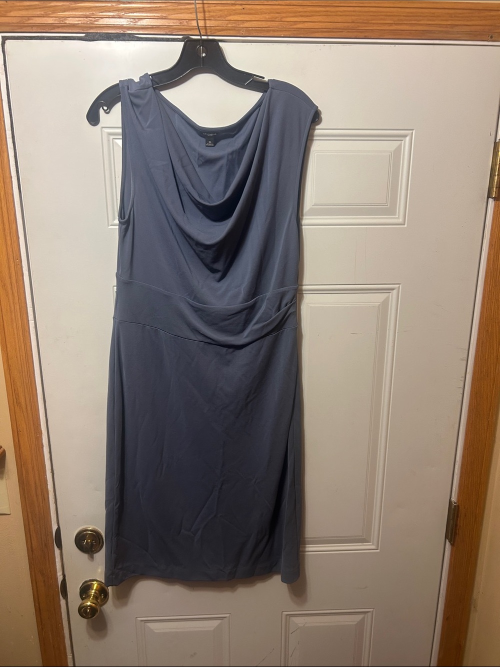 Ann Taylor Sleeveless Cowl Neck Midi Dress in Slate Blue 10